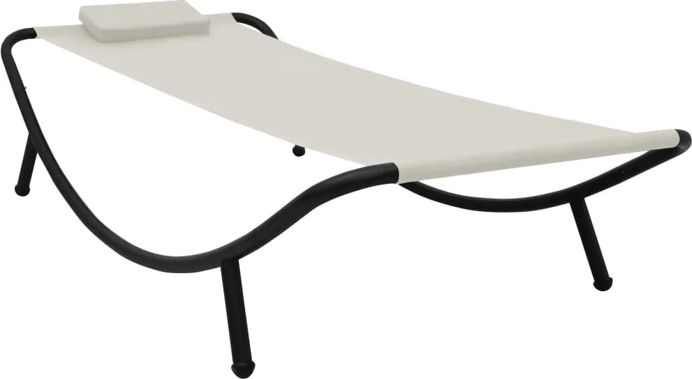 vidaXL krémszínű acél kerti ágy 200 x 90 cm