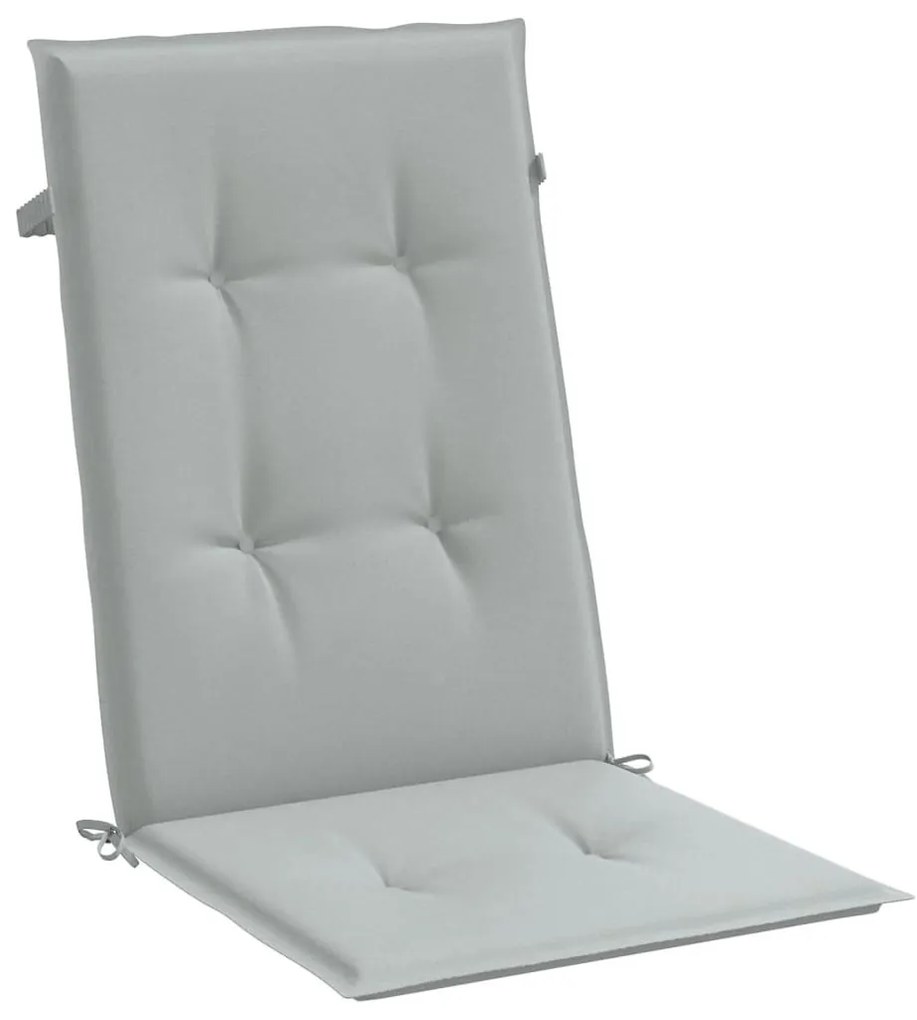 2 db világosszürke szövet magas háttámlájú székpárna 120x50x5cm