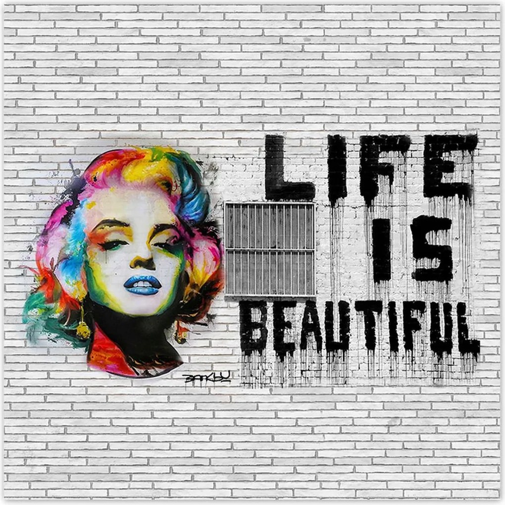 Poszterek 140x140 Banksy Life is beautiful