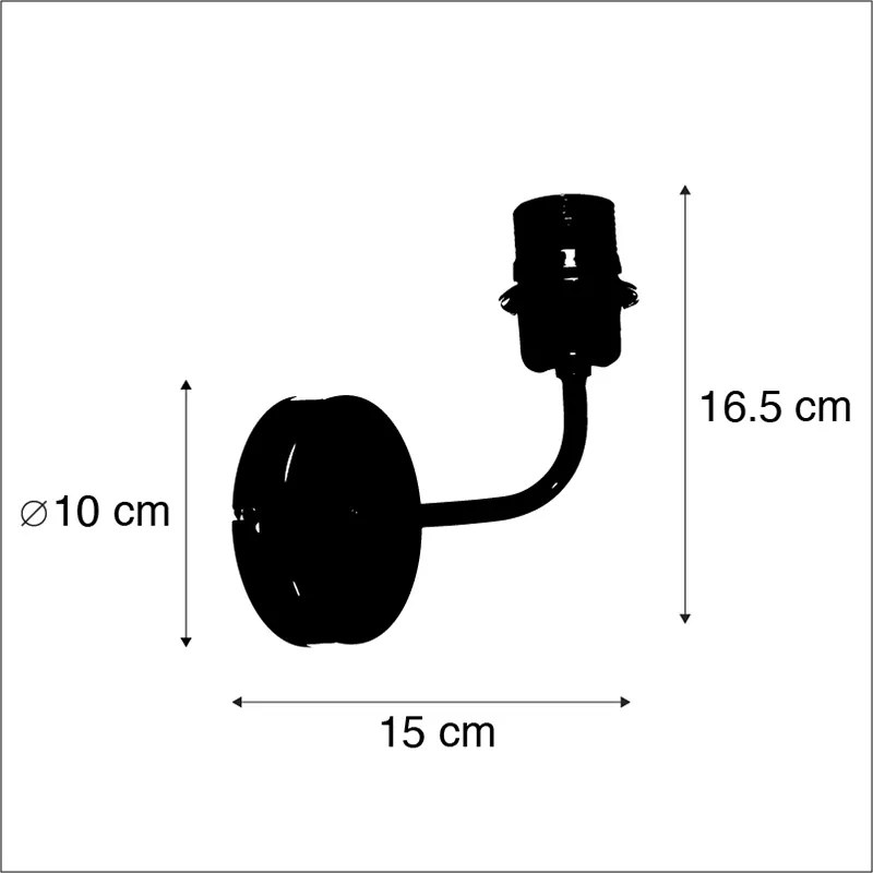 Vintage fali lámpa arany színben, árnyékoló nélkül - Matt