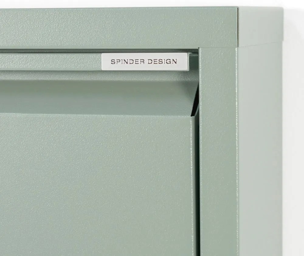 Szürkészöld fém billenő ajtós cipőtartó 75x77,5x22,5 cm Billy – Spinder Design