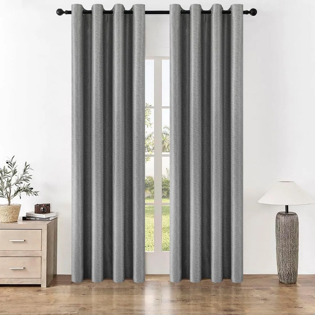 4Home Stripe sőtétítő függöny szürke, 150 x 250 cm