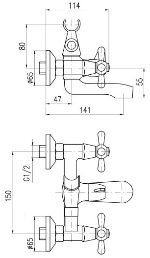 RAV Slezák MK154.5 - MORAVA kádcsaptelep, fényes króm