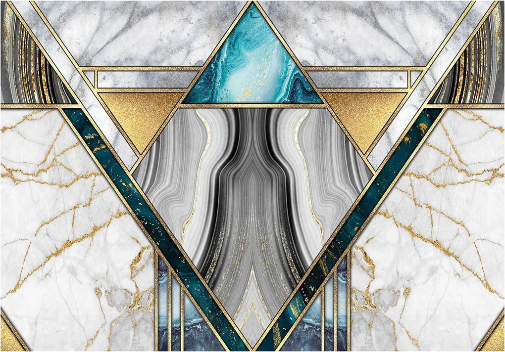 Fotótapéta Márvány Arany Geometria Art Deco Elegancia 416x290 +ragasztó