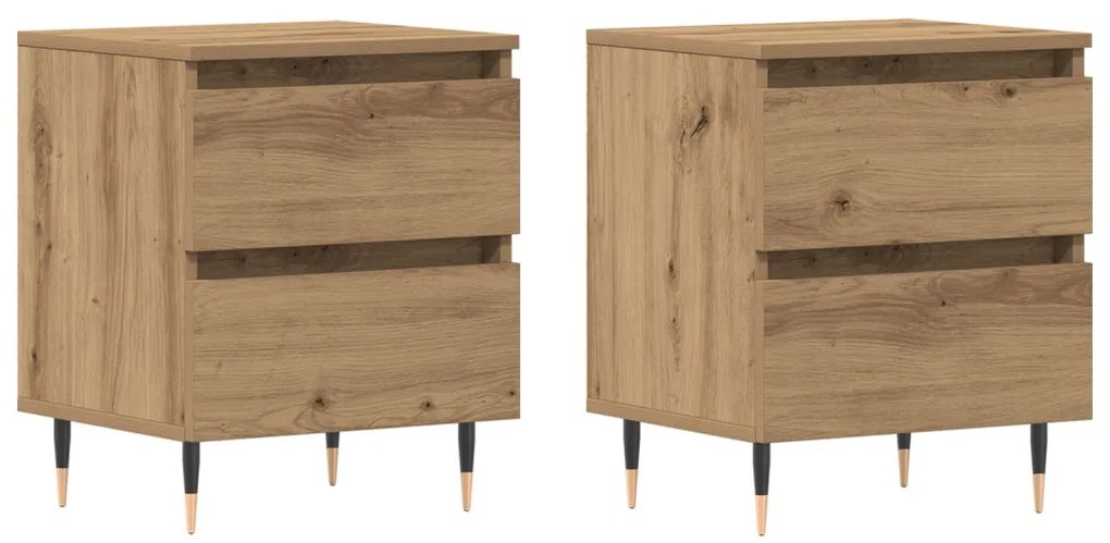 Éjjeli szekrények 2 db Kézműves tölgy 40x35x50 cm Műzott anyag