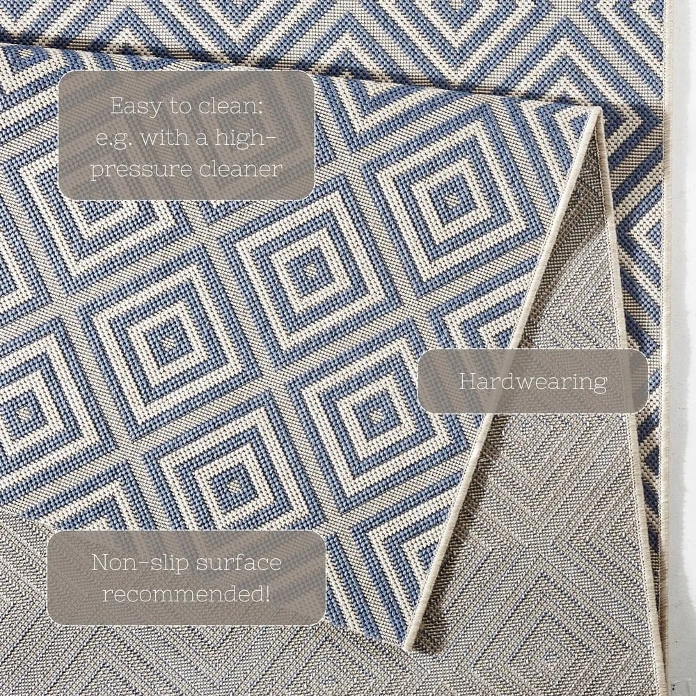 Karo kék kültéri futószőnyeg, 80 x 200 cm - NORTHRUGS