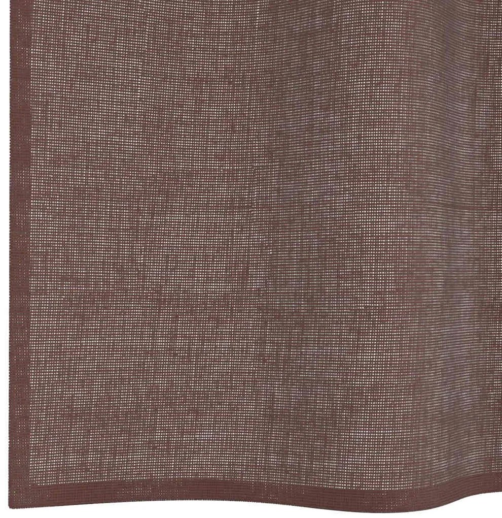 2 db barna fátyolfüggönyök rojtokkal 140x300 cm