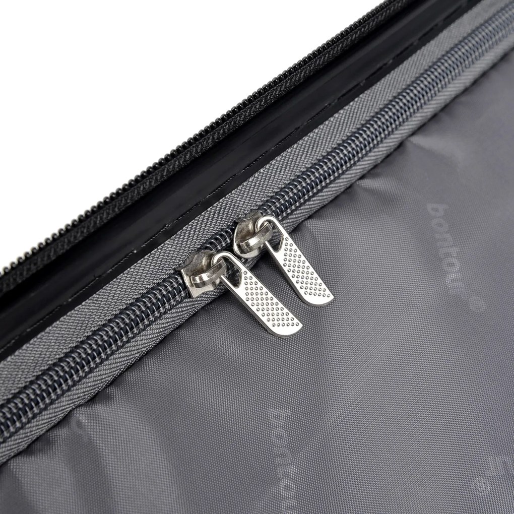 BONTOUR “WAVE” közepes Duplakerekes Gurulós bőrönd, Fekete, M méretű