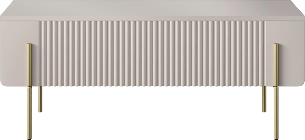 Malmi dohányzóasztal 100 cm fiókokkal - kasmír / arany lábak