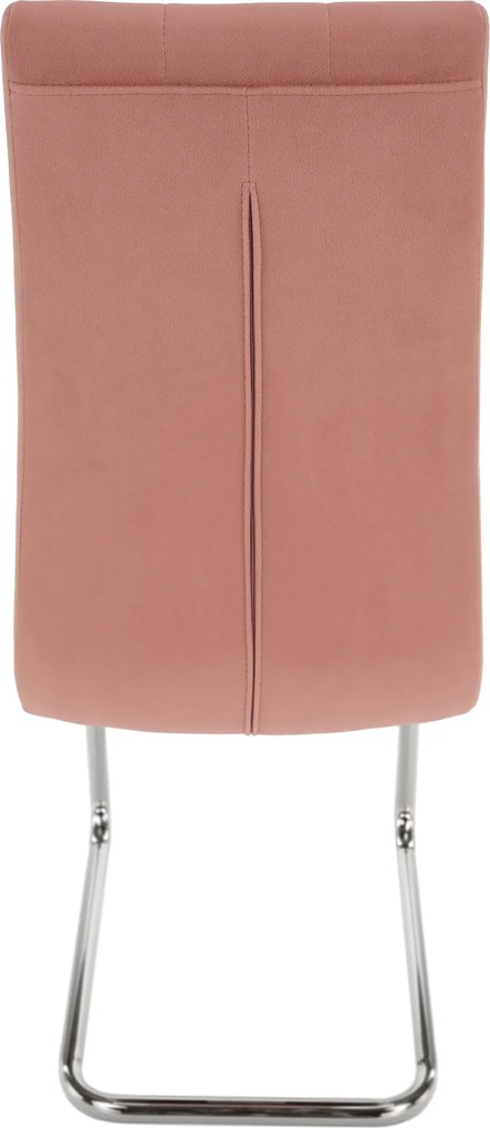 Étkezőszék, rózsaszín Velvet szövet/króm, SALOMA NEW