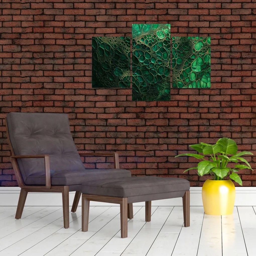Kép - Zöld mikroszkópos kép (90x60 cm)