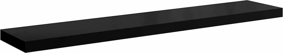 vidaXL magasfényű fekete MDF lebegő fali polc 120 x 23,5 x 3,8 cm