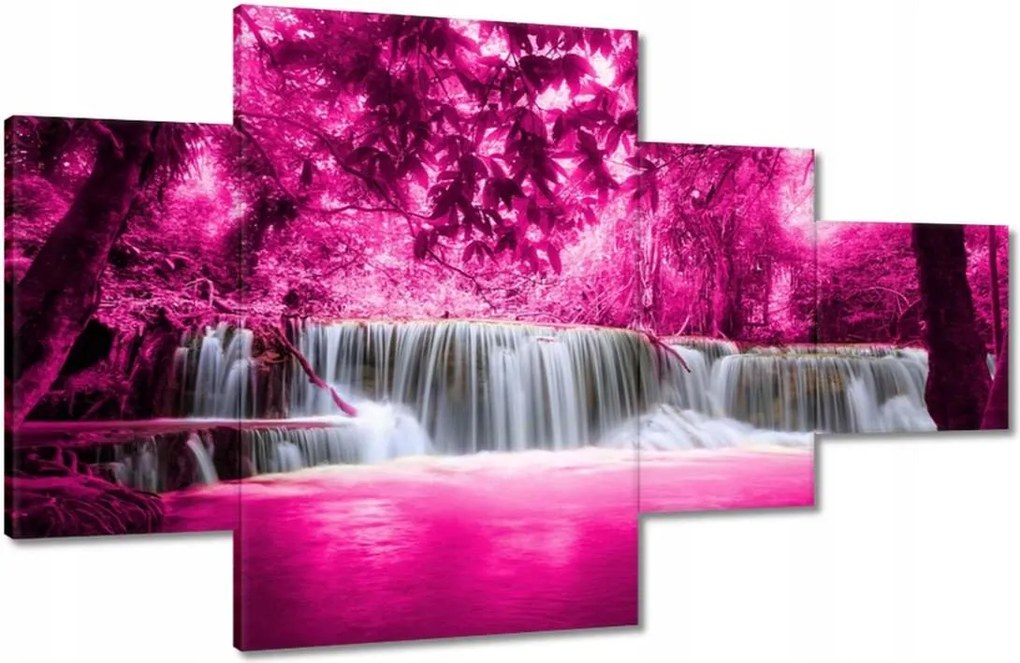 Vászonkép 130x80 Rózsaszín vízesés Tájkép