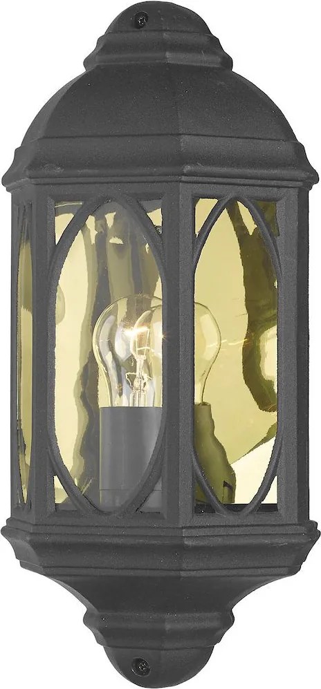 DAR LIGHTING TEN2122 TENBY Klasszikus Kültéri Fali Lámpa Fekete, Átlátszó E27 IP43