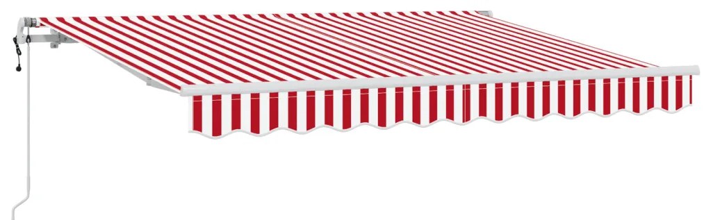 Automatikus Behúzható Napernyő Piros és fehér 350x200 cm