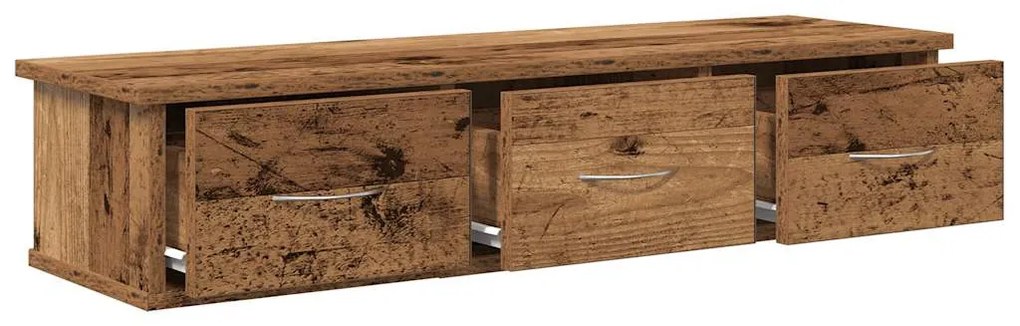 antik fa színű szerelt fa faliszekrény 88x26x18,5 cm