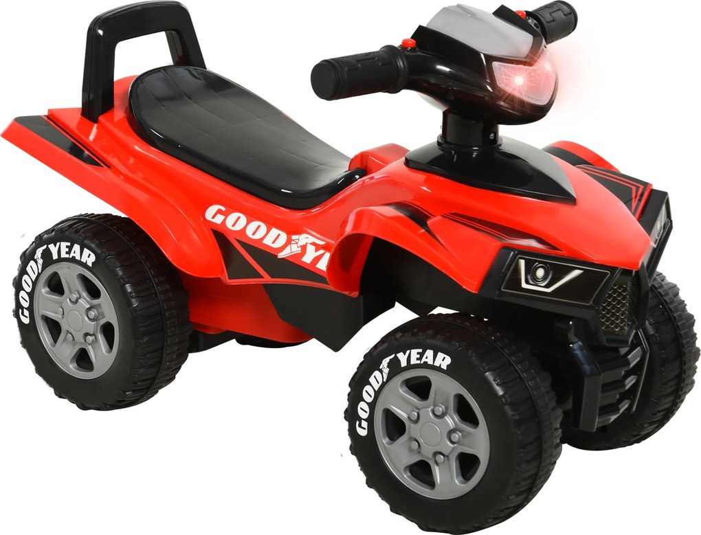 HOMCOM Pedál nélküli Quad 18-36 hónapos gyermekek számára ATV Fénnyel, Haranggal és Titkos Tárolóhellyel 60x31x42 cm Piros | Aosom