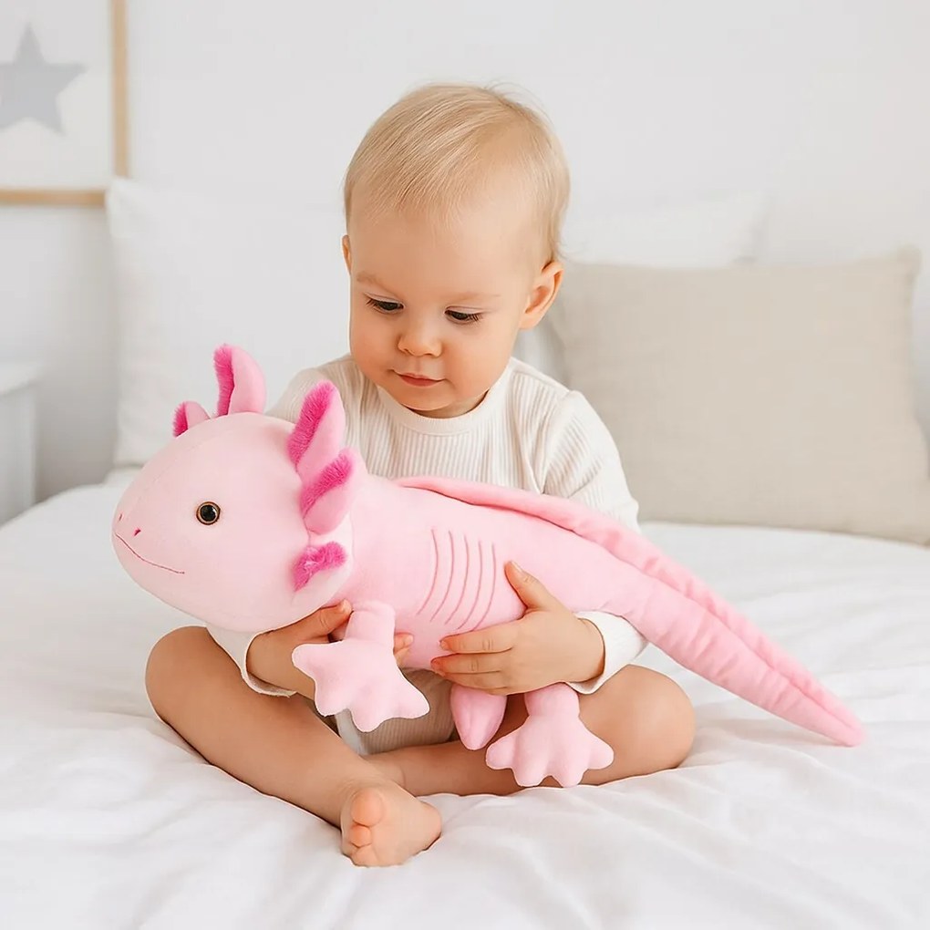 Baby Mix Axolotl vizi sárkány plüssjáték rózsaszín, 45 cm