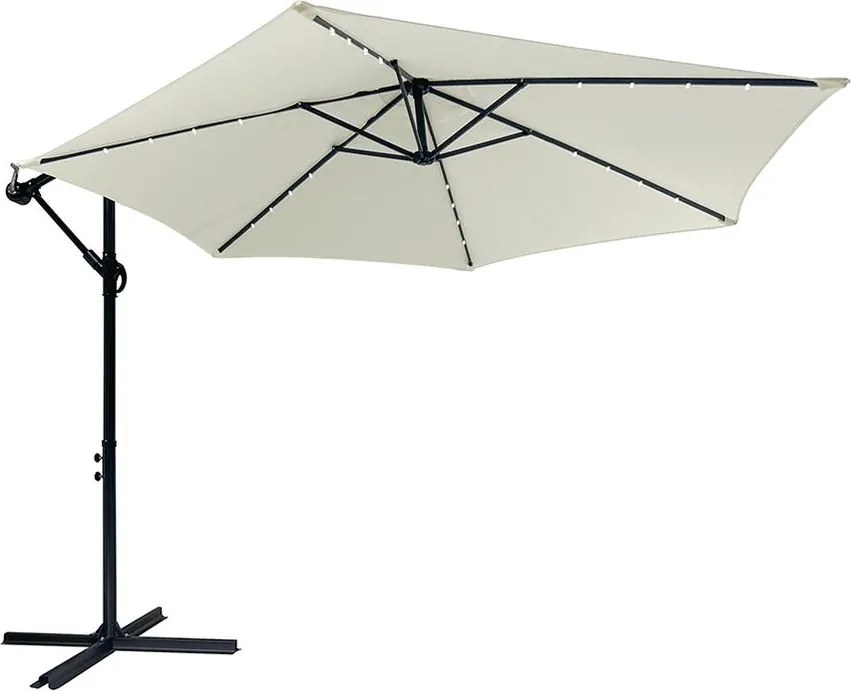 AVENBERG SUNNY LED 300 Nagy állítható napernyő, átmérő 3M, bézs