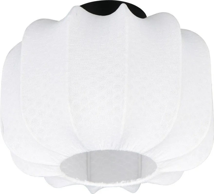 Fehér fém mennyezeti lámpa textil búrával ø 25 cm Madleine – Reality