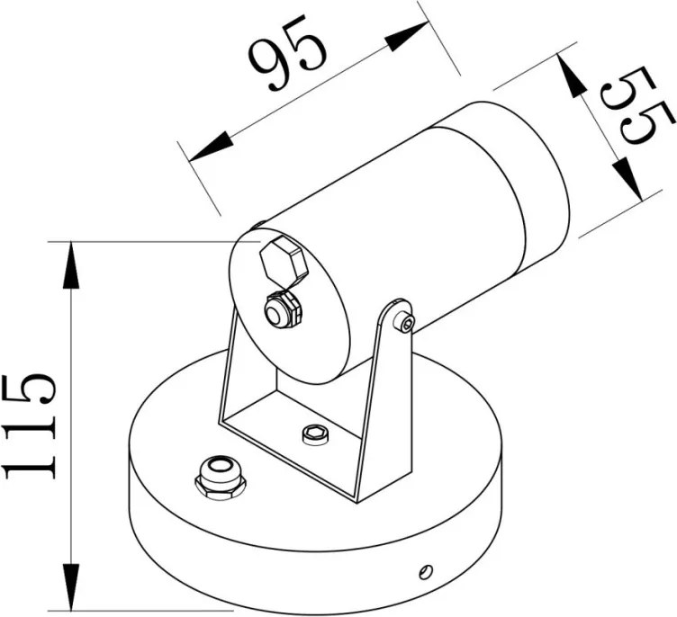 MAYTONI O025WL-01B SCOPE Modern Kültéri Fali Lámpa Fekete GU10 IP65