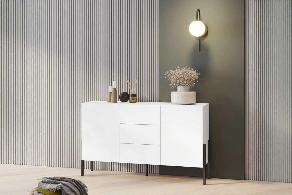 Komod fiokokkal Wezilo 154 cm - fehér supermat