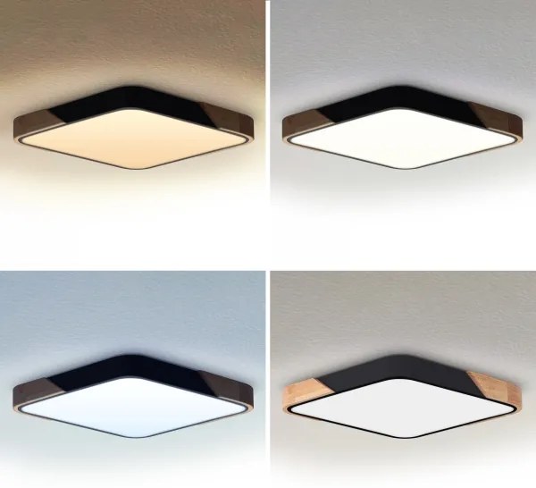 Brilagi - LED dimmelhető lámpatest PILANA LED/48W/230V tölgy/fekete 56x56 cm + távirányító