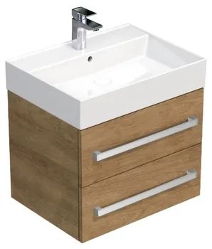 SAT Cube Way Fürdőszobaszekrény mosdóval 60x47,5x46 cm hickory tölgy CUBE46602DHSAT