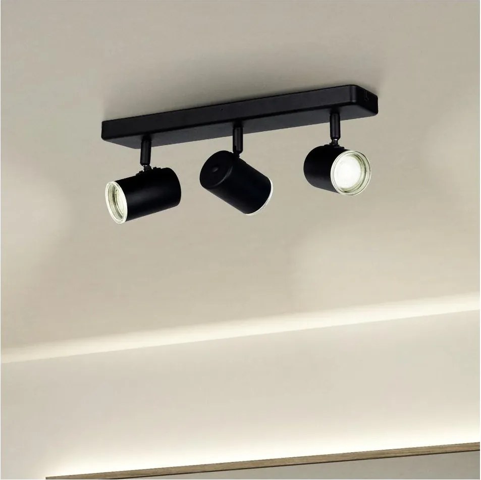 Eglo 901966 - Fürdőszobai spotlámpa CONSUMA 3xGU10/5W/230V IP44 fekete