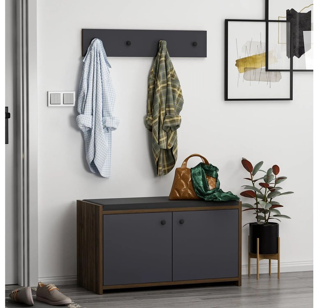 Előszoba szett Zorro (antracit). Akció -25%. 1089129