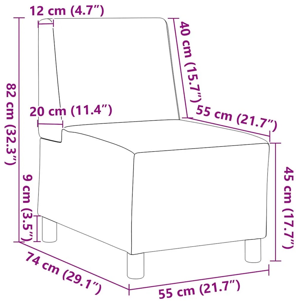 szürke műbőr kanapészék 55 cm