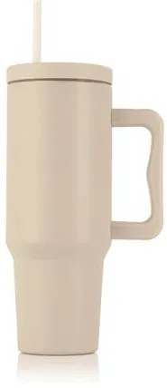Termoszbögre, 1,2 l, szívószállal, füllel, bézs (KHKE679)