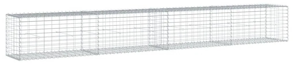 horganyzott vas gabion kosár fedéllel 400 x 50 x 50 cm