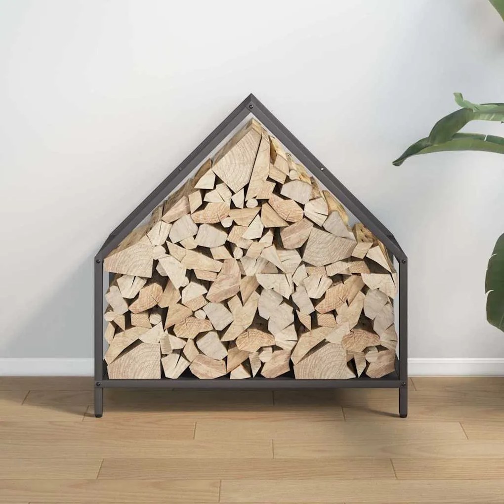 fekete hidegen hengerelt acél tűzifatároló 60x25x60 cm