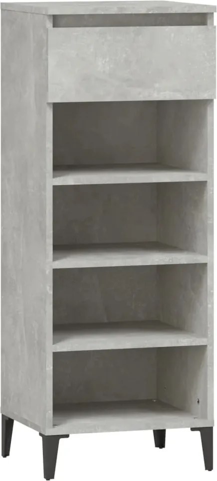 vidaXL betonszürke szerelt fa cipőtartó 40x36x105 cm