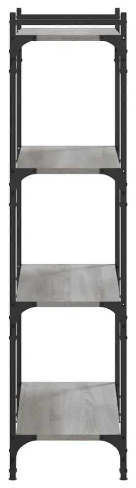 4 szintes szürke sonoma szerelt fa könyvespolc 80 x 30 x 120 cm