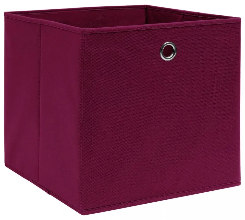 10 db sötétpiros szövet tárolódoboz 32 x 32 x 32 cm