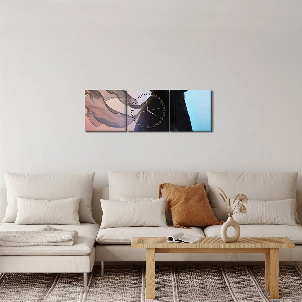 Kép - táncoló pár (órával) (90x30 cm)