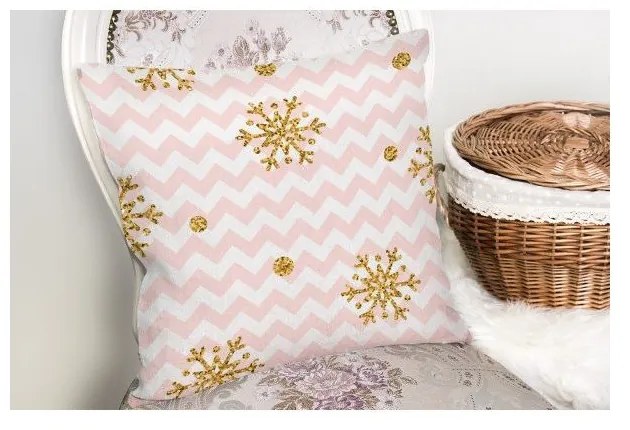 Golden Snowflakes karácsonyi párnahuzat, 42 x 42 cm - Minimalist Cushion Covers