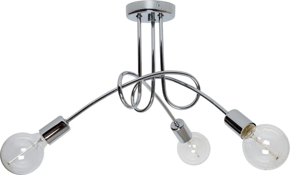 Mennyezeti Lámpa Függeszték Csillár Loft Króm Tripla Edison Retro Modern