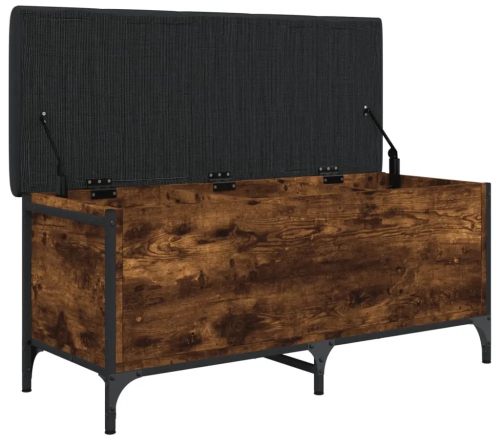 füstös tölgy színű szerelt fa tárolópad 102 x 42 x 45 cm