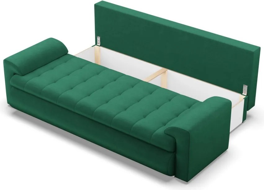 Tokio kanapéágy, bársony, zöld