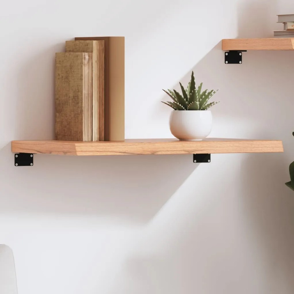 világosbarna kezelt tömör tölgyfa fali polc 60x40x(2-4) cm