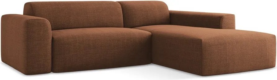 Terrakotta színű sarokkanapé (jobb oldali-heverő résszel) Keli – Makamii