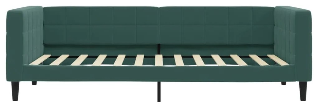 sötétzöld kihúzható bársonyheverő 100 x 200 cm
