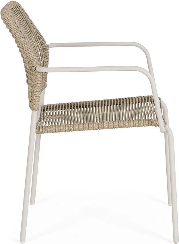 Bézs-natúr színű fém kerti szék Jable – Bizzotto