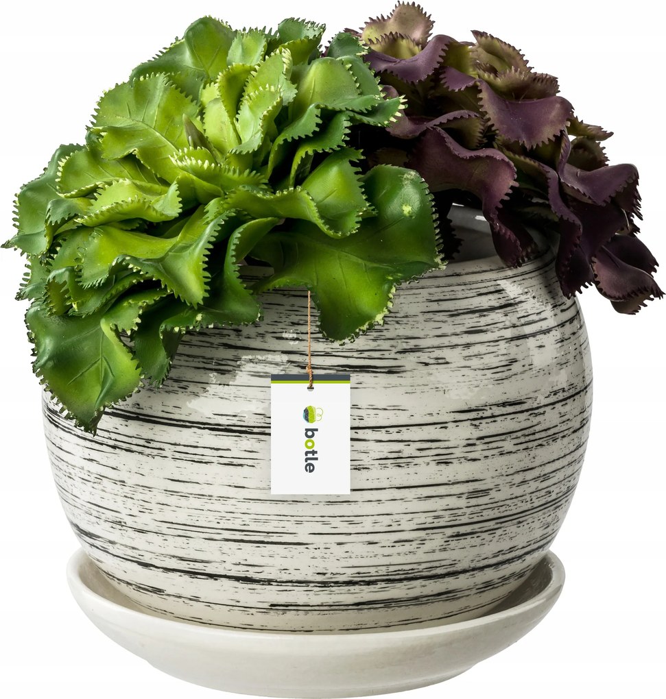 Kerámia kaspó Gömb 2 eco beton talppal