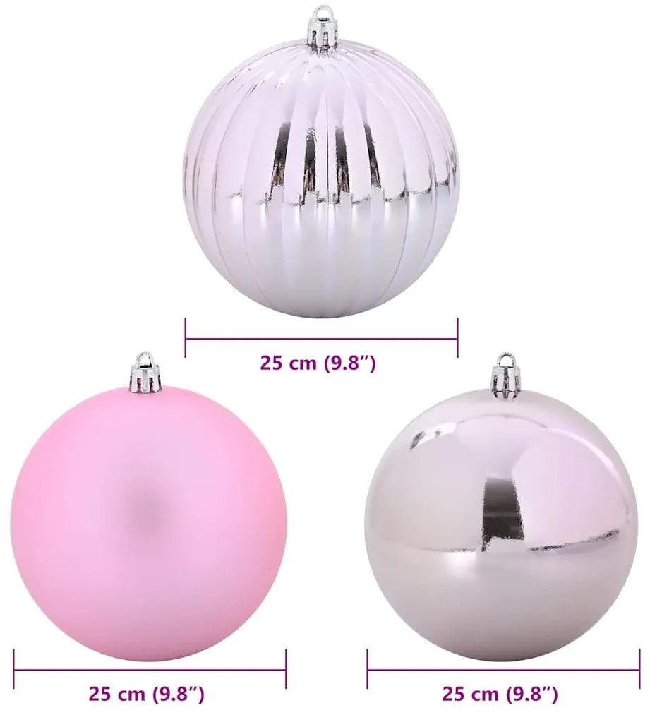 Karácsonyi Díszgömb Készlet 3 pcs Rózsaszín