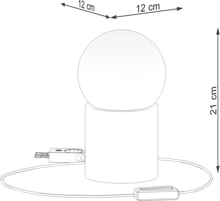 Fehér-natúr színű asztali lámpa üveg búrával (magasság 21 cm) Surtur – Sollux