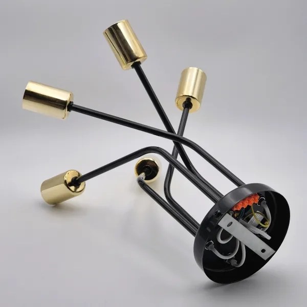 Csillár rúdon PRIYA 5xE27/15W/230V fekete